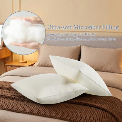Leeden 20 x 20 Throw Pillow Inserts Set of 2 Pillow Forms for Sofa | Soft polyester fill with durable piping, perfect for sofa, bed and chair pillow covers with lasting comfort and support. - size: 20x20 Inch (Pack of 2)