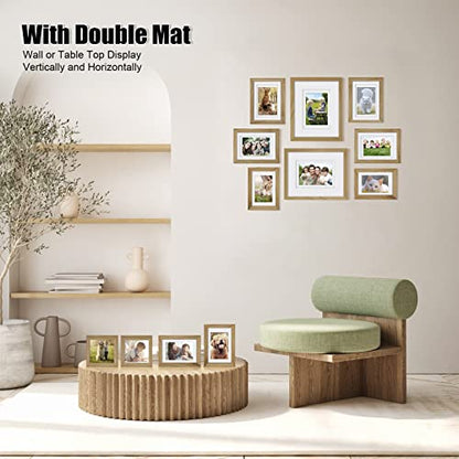 Egofine Picture Frame Set 12 Pack, Gallery Wall Frame Collage with Two 8x10, Four 5x7, Four 4x6, Two 4x4 for Wall and Tabletop, Made of Solid Wood, Covered by Plexiglass, Carbonized Brown - color: Carbonized Brown, size: 4x4+4x6+5x7+8x10