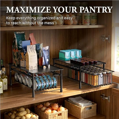 Simple Houseware Stackable Basket Drawer, Black - color: Black, size: 1-tier