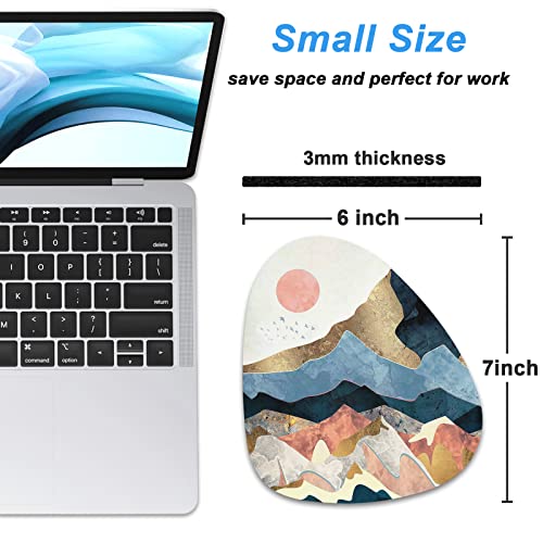 Rimilak Small Mouse Pad 6 x 7 Inch, Irregular Mini Mousepad, Ink Sunrise | Non-Slip Rubber Base, Waterproof Compact Mouse Mat for Laptop Computer Wireless Mouse Keyboard Home Office Travel - color: Ink Sunrise, size: 7L x 6W inches