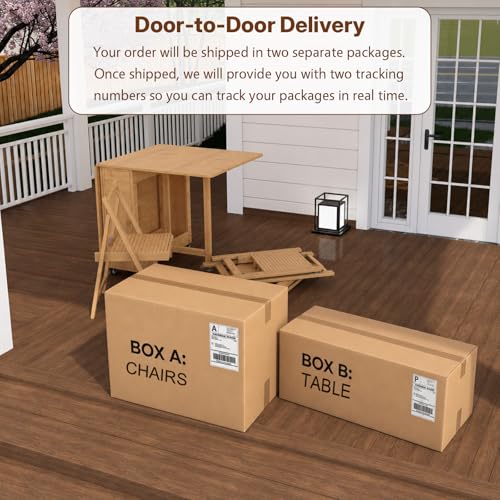 Folding Dining Table with Chairs, Bamboo Drop Leaf Foldable Tables for Small Spaces,Extendable Collapsible Dinette Table with Drawers and Wheels for Living Room Kitchen Apartment,No Assembly (Wood）