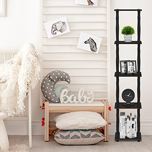 FURINNO Turn-N-Tube Rack, Classic, Espresso/Black - color: Espresso/Black, size: 5-Tier Classic Tube