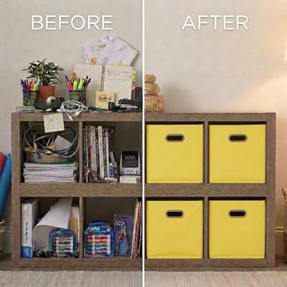 Household Essentials 6 ct Open Fabric Cube Storage Bins, Golden Yellow - color: Golden Yellow, size: 11” L x 11” W x 11” H