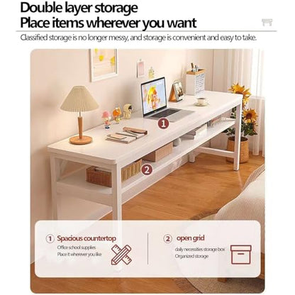 Game Table Study Table Computer Table Work Table Computer Table Desk Home Bedroom Simple Long Table Wall Side Work Table 140 * 40 * 74cm Double/2