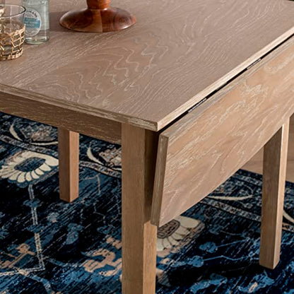 Linon Torino Greywash 30" Square Drop Leaf Table - 30" X 48" Fully Extended - color: Greywash