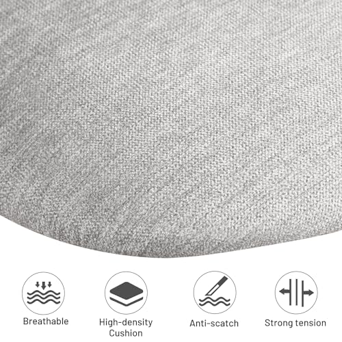 FurnitureR Kids Study Desk Chair, Armless Adjustable Swivel Task Chair with Fabric Cushion & Plastic Backrest, Rolling Lightweight Giftable Seating for Children & Teens, Light Grey - color: Light Grey