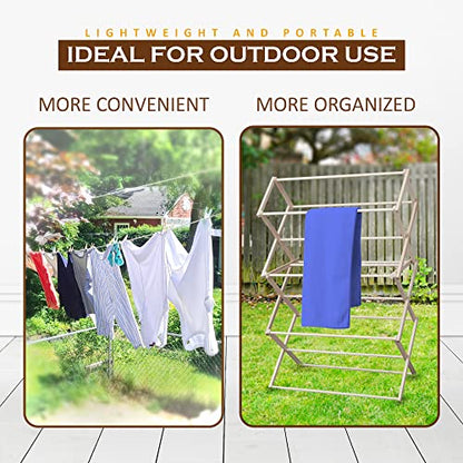 Peaceful Classics Wooden Laundry Rack - Amish Handmade Wooden Clothes Drying Rack - Foldable Drying Rack for Towel, Blanket, Linen Household Essentials - for Indoor Or Outdoor Use (38" x 30" x 13") - size: Small