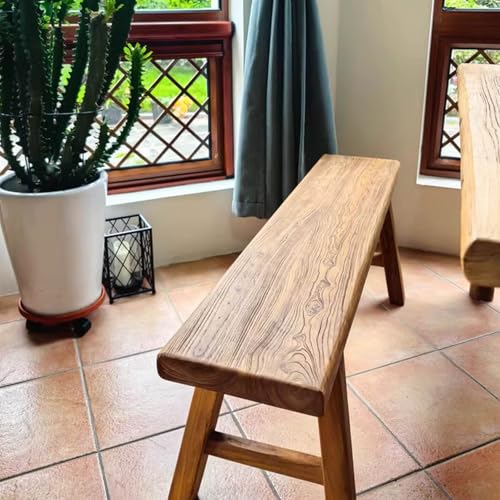 20 32 39 47 55 63 71 79in Dining Bench with Solid Wood Legs Entryway Shoe Bench Narrow Rustic LongBench Heavy Duty Log Legs 2-Person FarmhouseBench for end of Bed Natural Finish(20in) - size: 20in