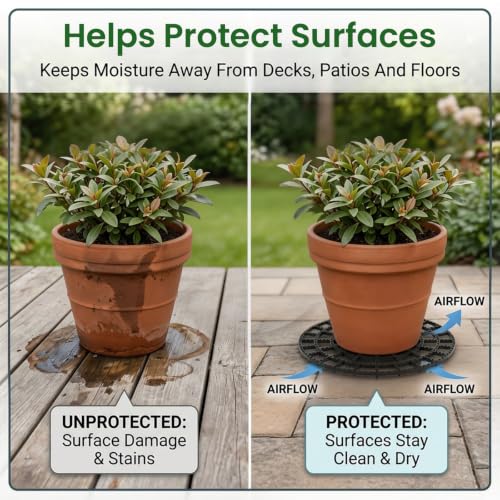 10 PCS Plant Risers for Pots, 11 Inch Plant Level Pot Elevator, Patio & Deck Floor Protector Base, Adjustable Planter Pot Trivets Stands for Indoor Outdoor Garden