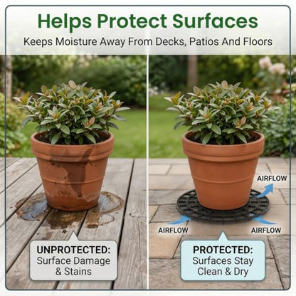10 PCS Plant Risers for Pots, 11 Inch Plant Level Pot Elevator, Patio & Deck Floor Protector Base, Adjustable Planter Pot Trivets Stands for Indoor Outdoor Garden