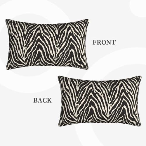 Zebra Throw Pillow Covers Black and White Zebra Seamless Pattern Lumbar Pillow Cover 12x20 Inch Set of 2 Zebra Skin Pattern Texture Pillowcase Rectangle Cushion Cases for Bed Sofa - color: Black White, size: 20" x 12" (Pack of 2)