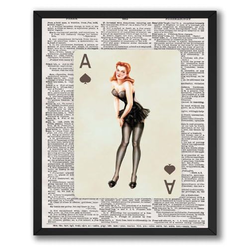 ALPINE INK CO. Vintage Pin Up Poster - Retro Playing Card Style Wall Art - Classic Illustrated Woman Artwork with Elegant Pose for Bedroom - 8x10 Unframed Print - color: Style-07, size: 8"L x 10"W