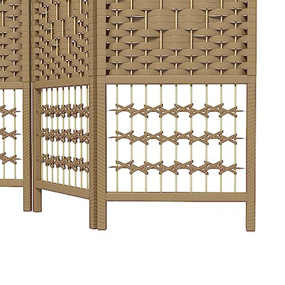 HOMCOM 3 Panel Room Divider, Folding Privacy Screen, 5.6', Natural | Room Separator, Wave Fiber Freestanding Partition Wall Divider - color: Natural, size: 3 Panel