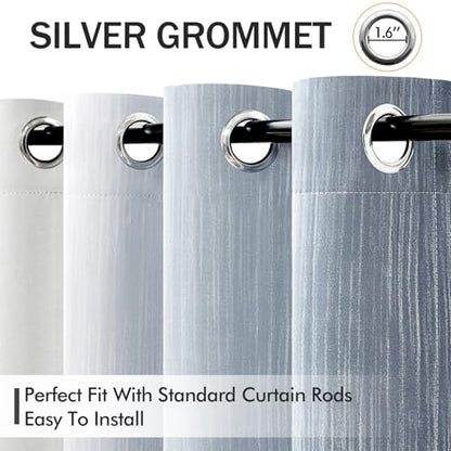 MIULEE Chambray Blue and Greyish White Ombre Blackout Curtains 52Wx72L | Full Room Darkening,Thermal Insulated,72 Inch Long,Grommet Drapes for Bedroom/Living Room,Modern Window Treatments,Set of 2 - color: Chambray Blue and Greyish White, size: 52"W x 72"
