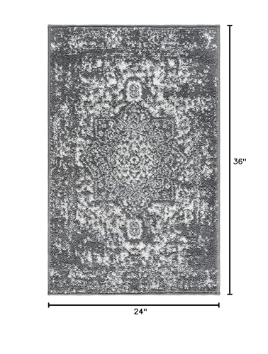Rugs.com - Arlington Rug – 2' x 3' 1 Dark Gray Traditional Area Rug – Low Pile Accent Rug for Entryways, Kitchens, and Bathrooms - color: Dark Gray, size: 2' x 3' (Rectangular)