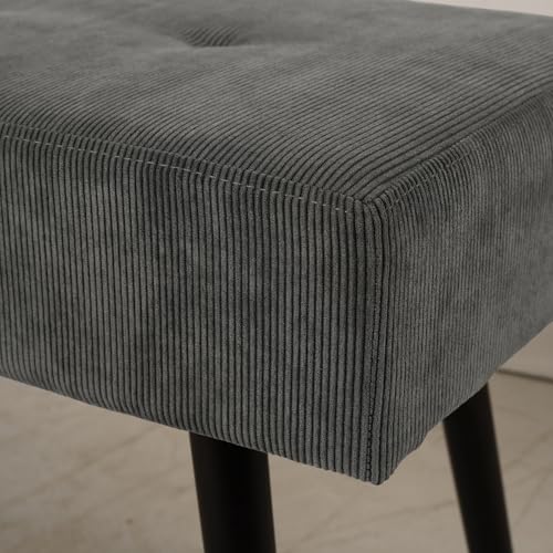 Comfy to go Entryway Bench - Grey Bench for Bedroom, Modern Ottoman End of Bed, Corduroy Padded Benches for Living Room, Foyer, Mudroom, Hallway - 39" L x 14" W x 17" H | Corduroy Padded Benches for Living Room, Foyer, Mudroom, Hallway - 39" L x 14" W x 1