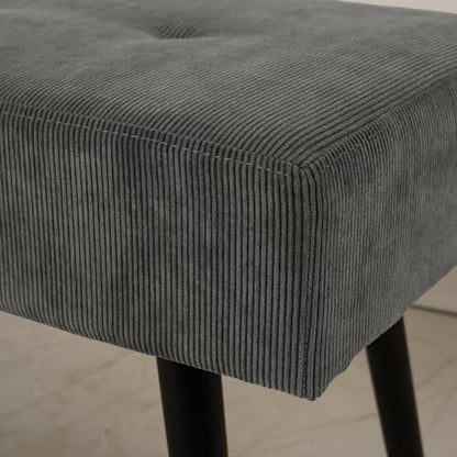 Comfy to go Entryway Bench - Grey Bench for Bedroom, Modern Ottoman End of Bed, Corduroy Padded Benches for Living Room, Foyer, Mudroom, Hallway - 39" L x 14" W x 17" H | Corduroy Padded Benches for Living Room, Foyer, Mudroom, Hallway - 39" L x 14" W x 1