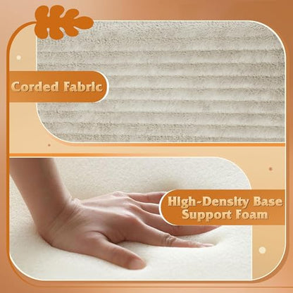 WLIVE Boneless Ottoman, Lightweight, Movable Foot Rest Stool for Living Room, Greyish Beige - color: Greyish Beige, size: Pouf Ottoman