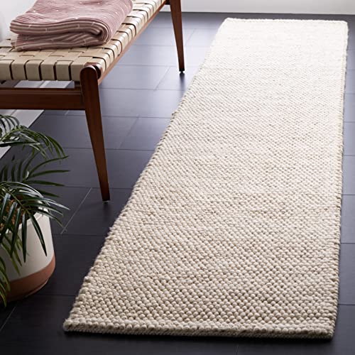 SAFAVIEH Natura Collection Runner Rug - 2'3" x 7', Beige & Ivory, Handmade Wool Blend, Textured Design, Ideal for Living Room, Bedroom, Dining Space (NAT425B) - color: Beige/Ivory, size: 2'3" x 7' (Runner)
