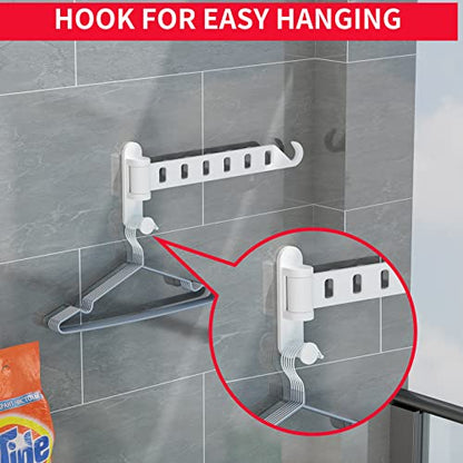 JOOM Laundry Drying Rack Wall Mounted Clothes Drying Rack Clothes Hanger White - color: White, size: two pack