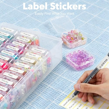 Bead Organizer Box, 72 Pcs Mini Clear Bead Storage with Hinged Lid and Labels, Small Plastic Containers for Jewelry Making, DIY Craft, Diamond Painting, Screws, Nail Art, and Seeds (2 Pack) - color: 2 Pack