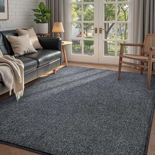4x6 Grey Area Rug Non-Slip Washable Soft Thin for Bedroom Living Room | Soft丨Stays Put丨Low Pile Thin丨Lays Flat丨Kid & Pet Friendly丨Dorm丨Dining Room丨Nursery丨Indoor丨Laundry丨Kids Room丨Carpet丨Home Decor - color: Grey, size: 4' x 6' (Rectangular)