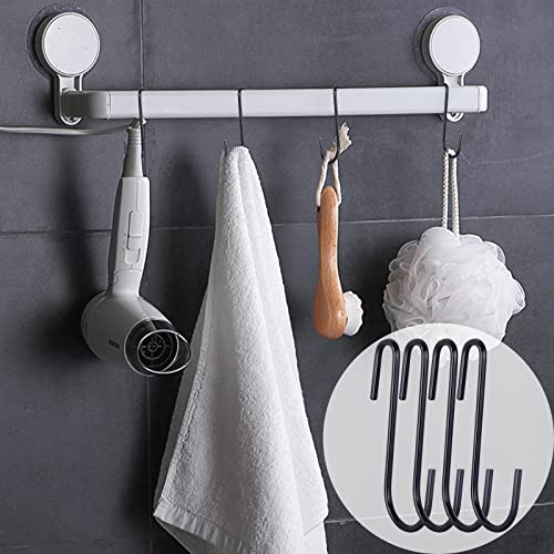ESFUN 30 Pack Heavy Duty S Hooks 4 inch Black S Shaped Hooks Hanging Hangers Pan Pot Holder Rack Hooks for Kitchenware Spoons Pans Pots Utensils Clothes Bags Towels Plants - size: 4.0 inch