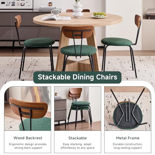 Stackable Guest Chairs Set of 12, Upholstered Waiting Room Chairs with Metal Legs for Reception, Breakroom, School, Meeting, Office - color: Dark Green, size: Set of 12