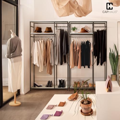 CAPHAUS 550 lbs Capacity Heavy Duty Clothing Rack, 40" W Metal Garment Rack with Drawers Hanging Rods and Wood Shelves Freestanding Closet Organizer, White Board - color: White, size: 40 Inch