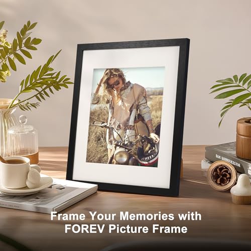 TOFOREVO 11x14 Picture Frames with 8x10 Mat Set of 6, Black | Wood Grain Design, Wall Mounting or Tabletop Display, for Christmas Mother's Day Father's Day birthday - color: Black Wood Grain, size: 11x14
