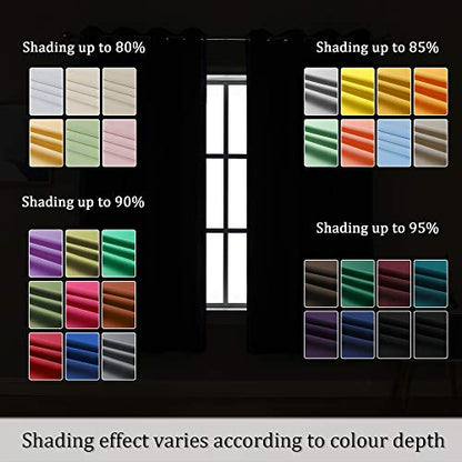 Navy Blue Room Darkening Blackout Curtains for Bedroom - 34 x 84 Inch Length Grommet Thermal Insulated Curtains(Navy, 34" Wide by 84" Long, 2 Panels) - color: Navy Blue, size: 34"W x 84"L (Pack of 2)