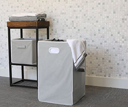 Simple Houseware Foldable Closet Laundry Hamper Basket, Grey - color: Grey