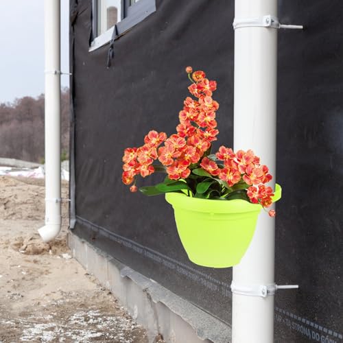 Toddmomy Green Vertical Wall Planter Hanging Basket, Lightweight Useful Hanging Planter for Indoor Outdoor Plants, Creative Pipe-Mounted Plant Pot for Balcony Garden Storage