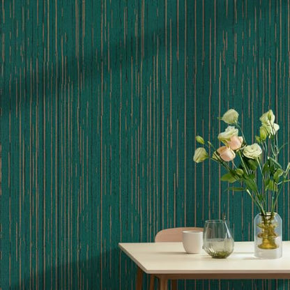 Toduso Dark Green Grasscloth Peel and Stick Wallpaper Modern Texture Contact Paper Bathroom Self Adhesive Wallpaper Removable Waterproof Wall Paper for Bedroom Cabinets Drawers Desk 17.3"x196.8" - color: Green, size: 17.3" x 196.8"