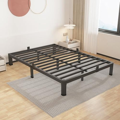 ROIL 10 Inch Queen Bed Frame with Rounded Corner & 4 Mattress Baffles | Easy Assembly, Noise Free, 3500LBS Load Capacity, No Box Spring Needed, Heavy Duty Steel, No Box Spring Needed, Rubber Pads - size: Queen, style: 10 Inch