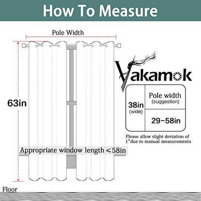 Yakamok Blackout Curtains 38x63 inch Black Thermal Drapes-Bedroom | 2 panels,room darkening,thermal insulated,noise reducing,privacy protection,grommet window treatment,living room study dining - color: Black, size: 38"W x 63"L (Pack of 2)