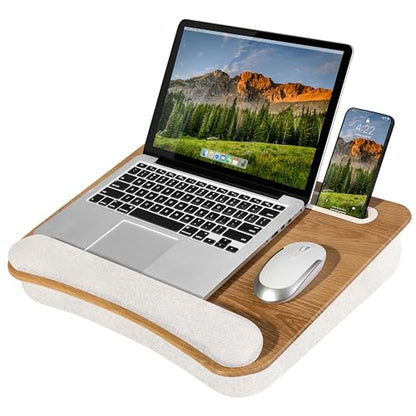 LAPGEAR Portable Laptop Lap Desk – White Oak Woodgrain, Fits 15.6" Laptops - color: White Oak Woodgrain
