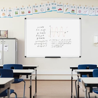 VIZ-PRO Magnetic Whiteboard/Dry Erase Board, 48 X 36 Inches, Silver Aluminium Frame - size: 48"W x 36"H