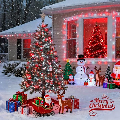 JMEXSUSS 2 Pack Red and White Battery Christmas Lights | Each 33ft 100 LED Battery Powered String Lights with Remote for Tree Patio Yard House Party Birthday Outside - color: Red&White, size: 2*100LED