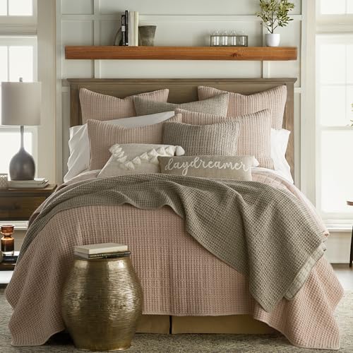Levtex Home - Mills Waffle - Twin Quilt Set - Taupe Cotton Waffle - Quilt Size (68 x 86in.), Sham Size (26 x 20in.) - color: Taupe, size: Twin Quilt