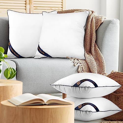 Utopia Bedding 20x20 Throw Pillow Inserts, Decorative Pillows, Pack of 4 | Piping Throw Pillows, Plush & Supportive, Aesthetic Cushion Sham Stuffer for Sofa, Office, Couch & Bed, Set of 4, White - size: 20x20 Inch
