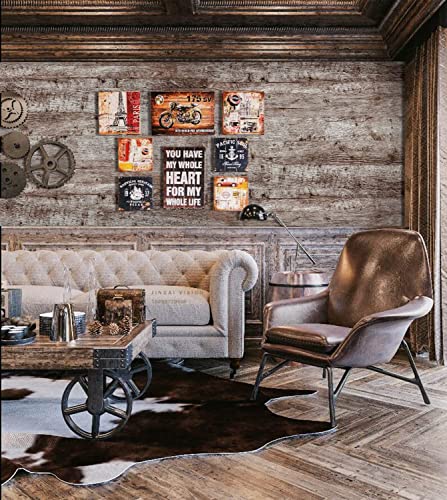 Wallpaper 118"x17.7" Wood Peel and Stick Wallpaper Thicken Dark Grey Brown Wood Wallpaper Wood Contact Paper Brown Gray Wood Plank Removable Rustic Wood Grain Self Adhesive Texture Vinyl Roll - color: Grey Brown-2, size: 17.7" x 118"