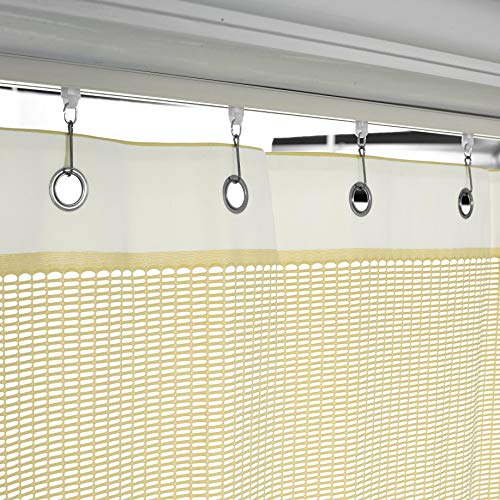 TWOPAGES 5ft Wide x 7ft Tall Flame Retardant Divider Curtains Privacy Cubicle Curtain with Grommet Top (1 Panel,Beige Yellow) - color: Beige Yellow, size: 60"W x 84"L (Pack of 1)