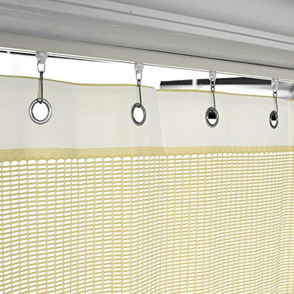 TWOPAGES 10ft Wide x 7ft Tall Flame Retardant Divider Curtains Privacy Cubicle Curtain with Grommet Top (1 Panel,Beige Yellow) - color: Beige Yellow, size: 120"W x 84"L (Pack of 1)