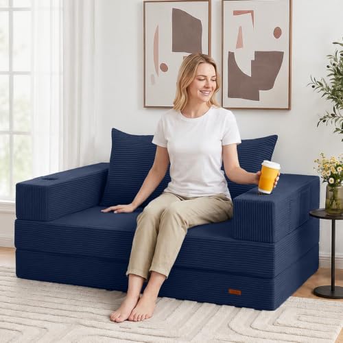 COMAX Futon Sofa Bed, Convertible Sofa Bed, Folding Boneless Couches