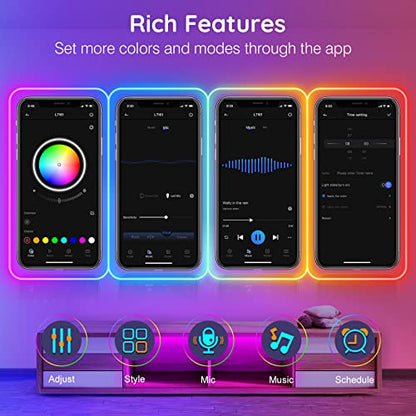 32.8Ft Neon Rope Lights,Flexible Led Rope Lights Control with App/Remote,Multiple Modes RopeLights,IP65 Outdoor RGB Led Neon Lights NonWater Resistant,Music Sync Gaming Led NeonLight Strip - size: 32.8FT