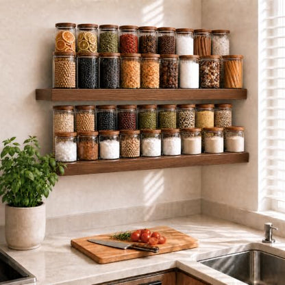 RICHER HOUSE 12 Inch Deep Floating Shelves, 36 Inch Long Wall Shelf, Walnut | Rustic Wood Wall Mounted Shelves, Bookshelf Set of 2 with Invisible Bracket for Display Bathroom Bedroom Kitchen Living Room - color: Walnut, size: 36in