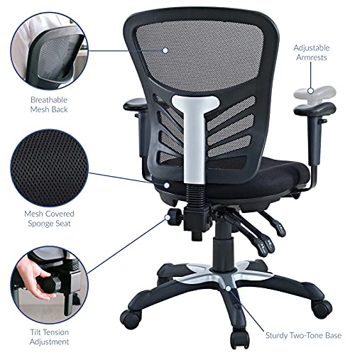 Modway EEI-757-BLK Articulate Ergonomic Mesh Office Chair in Black - color: In Black