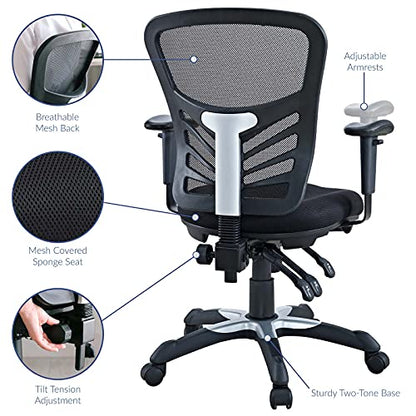 Modway EEI-757-BLK Articulate Ergonomic Mesh Office Chair in Black - color: In Black