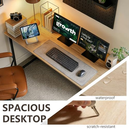 BestOffice Computer Desk,Home Office Desk, Modern Simple Style for Home Office Study Writing (Nature, 55 Inch) - color: Nature, size: 55 Inch